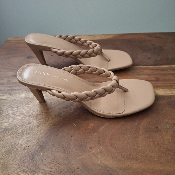 BCBGeneration Women's Beige Braided Heels - Picture 1 of 4